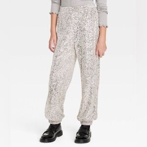 Crewcuts Shimmering Silver Sweatpants